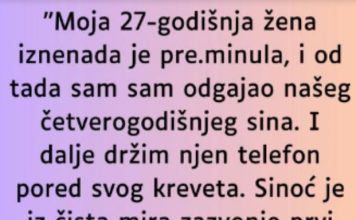 “Moja 27-godišnja žena iznenada je pre.minula…”