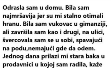 ODRASLA SAM U DOMU. BILA SAM NAJMRŠAVIJA JER SU MI STALNO OTIMALI HRANU. BILA SAM…
