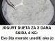 JOGURT DIJETA ZA 3 DANA SKIDA 4 KG Evo šta morate uraditi ako je produžite na 7 dana PROVJERENO NAJBOLJI REZULTATI