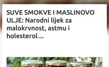 SUVE SMOKVE I MASLINOVO ULJE: Narodni lijek za MALOKRVNOST, ASTMU I HOLESTEROL…