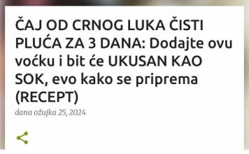 ČAJ OD CRNOG LUKA ČISTI PLUĆA ZA 3 DANA: Dodajte ovu voćku i bit će UKUSAN KAO SOK, evo kako se priprema (RECEPT)