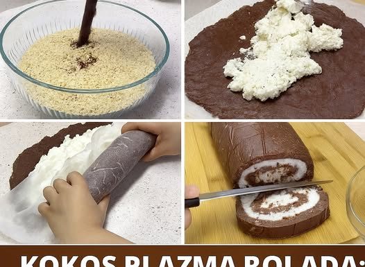 KOKOS PLAZMA ROLADA: Prekrasan i ukusan kolač, priprema se vrlo jednostavno, bez pečenja za 20 minuta spreman