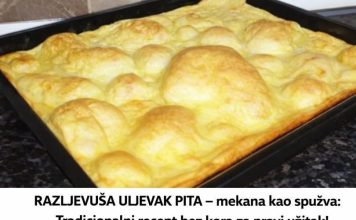 RAZLJEVUŠA ULJEVAK PITA – mekana kao spužva: Tradicionalni recept bez kora za pravi užitak!