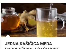 JEDNA KAŠIČICA MEDA RAZBLAŽENA U ČAŠI VODE LIJEČI BRONHITIS, UKLANJA PARAZITE, ELIMINIŠE TOKSINE