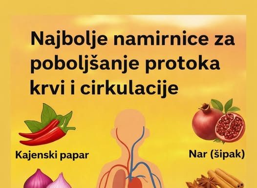NAMIRNICE KOJE P0BOLJŠAVAJU CIRKULACIJU – Od OVE hrane krv “ključa” u tijelu