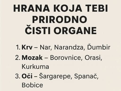 HRANA KOJA TEBI PRIRODNO ČISTI ORGANE