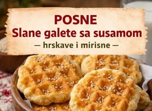 Posne, slane galete sa susamom, hrskave i mirisne