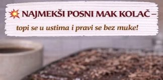 NAJMEKŠI POSNI MAK KOLAČ – topi se u ustima i pravi se bez muke!