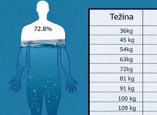 EVO KOLIKO MORATE VODE PITI SVAKI DAN PREMA SVOJOJ TEŽINI: Objavljena precizna tabela