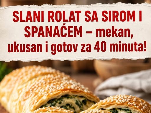 SLANI ROLAT SA SIROM I SPANAĆEM – mekan, ukusan i gotov za 40 minuta!
