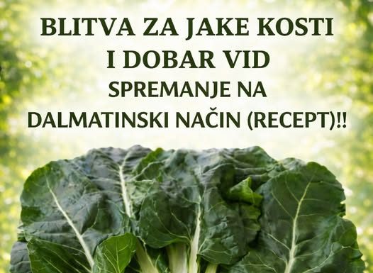 BLITVA ZA JAKE KOSTI I DOBAR VID – SPREMANJE NA DALMATINSKI NAČIN!!