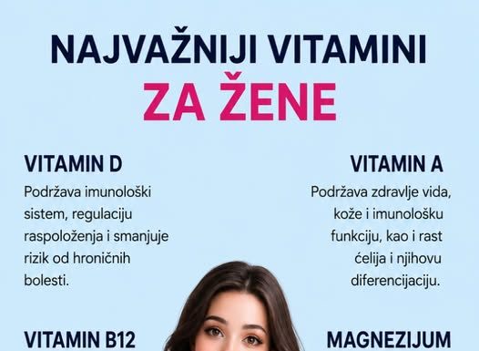 NAJVAŽNIJI VITAMINI ZA ŽENSKO ZDRAVLJE