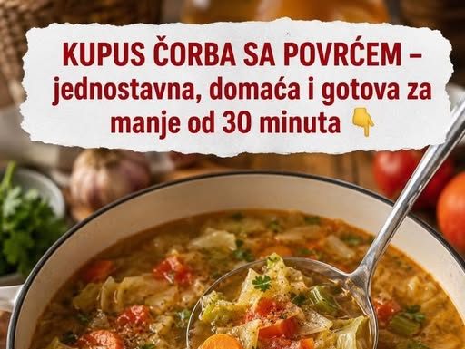 KUPUS ČORBA SA POVRĆEM – jednostavna, domaća i gotova za manje od 30 minuta