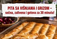 PITA SA VIŠNJAMA I GRIZOM – sočna, zalivena i gotova za 30 minuta!