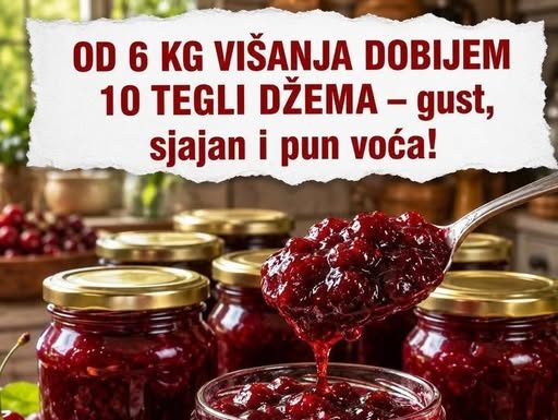 OD 6 KG VIŠANJA DOBIJEM 10 TEGLI DŽEMA – gust, sjajan i pun voća!