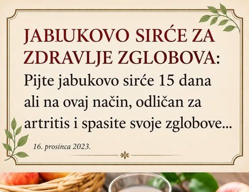 Jabukovo Sirće za Zdravlje Zglobova – Prirodni Lek za Artritis