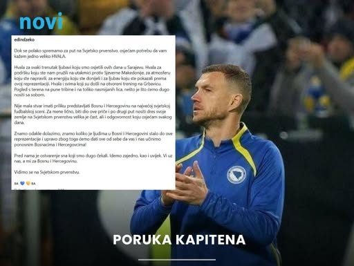 Džeko pred Mundijal poslao snažnu poruku: “Učinit ćemo vas ponosnim”
