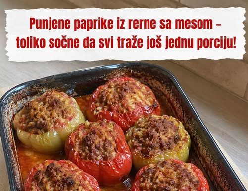 Punjene paprike iz rerne sa mesom – toliko sočne da svi traže još jednu porciju!