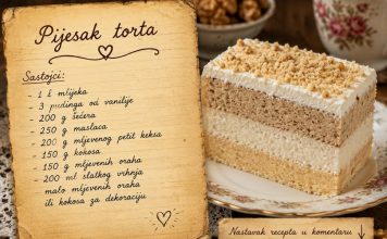 PIJESAK TORTA – kremasta torta bez pečenja koja osvaja na prvi zalogaj