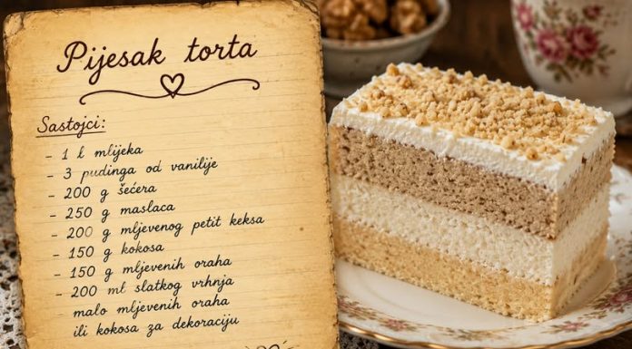 PIJESAK TORTA – kremasta torta bez pečenja koja osvaja na prvi zalogaj