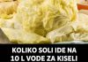 KOLIKO SOLI IDE NA 10 L VODE ZA KISELI KUPUS: Ovo Je Idealna Količina – Super Savjet Za Početnike