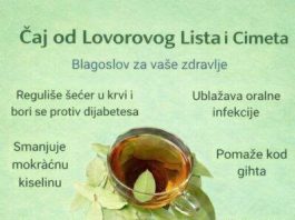 LJEKOVITI ČAJ OD LOVOROVOG LISTA I CIMETA