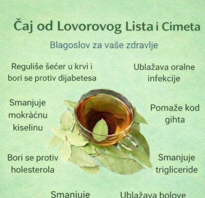 LJEKOVITI ČAJ OD LOVOROVOG LISTA I CIMETA