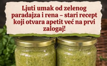 Ljuti umak od zelenog paradajza i rena – stari recept koji otvara apetit već na prvi zalogaj!