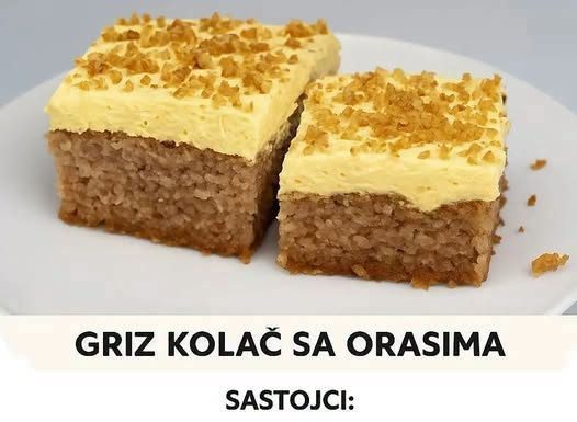Griz kolač sa orasima- brza priprema….