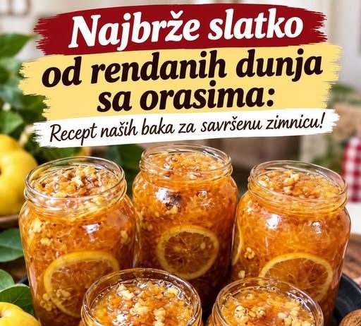 Najbrže slatko od rendanih dunja sa orasima: Recept naših baka za savršenu zimnicu!
